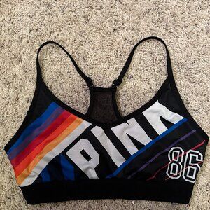 Victoria's Secret - Pink - Black sports bra - Large